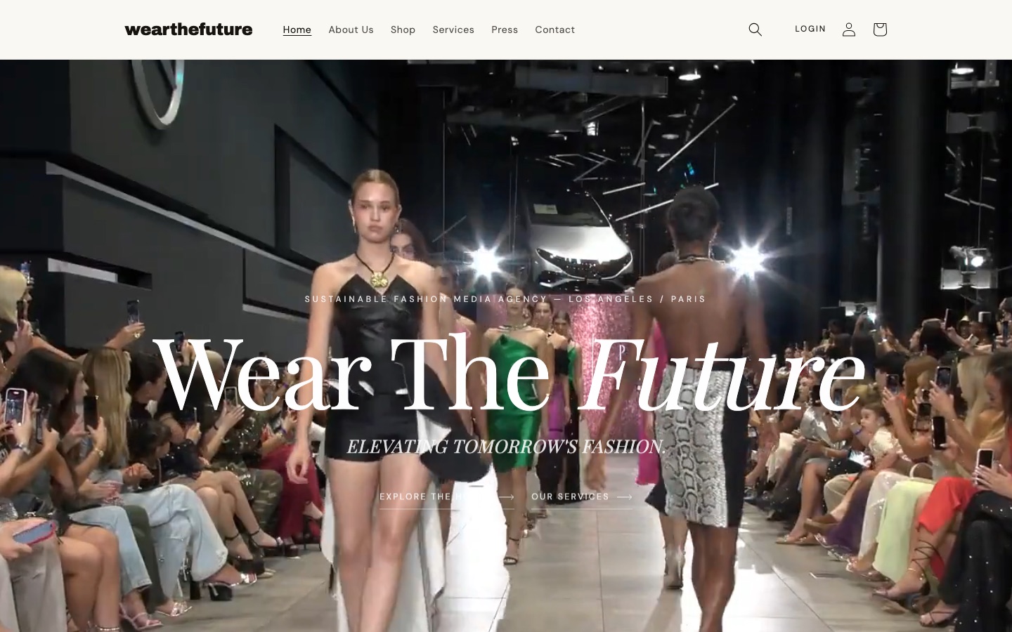 wear-thefuture.com storefront homepage